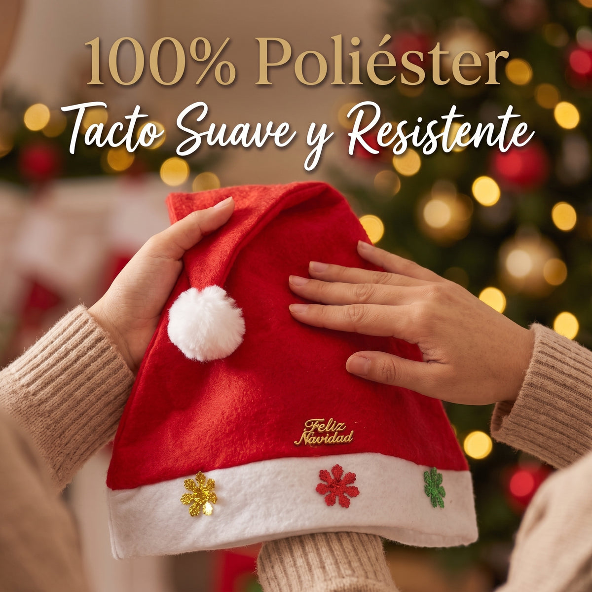 Gorro Navideño Büytiti ZSD-165 de Poliéster Talla Mediana