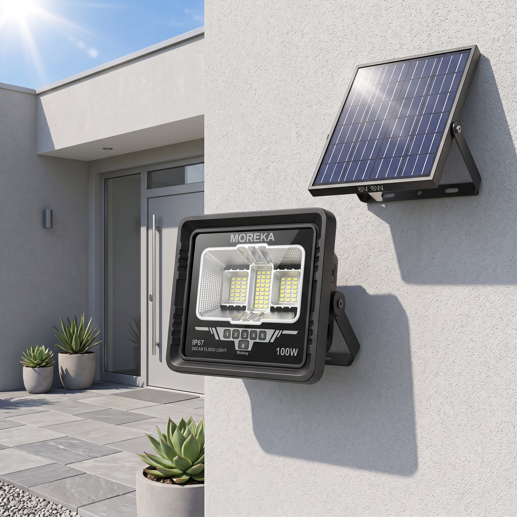 Lámpara Solar Moreka MOR-1100W 100W IP67 Control 5000 mAh