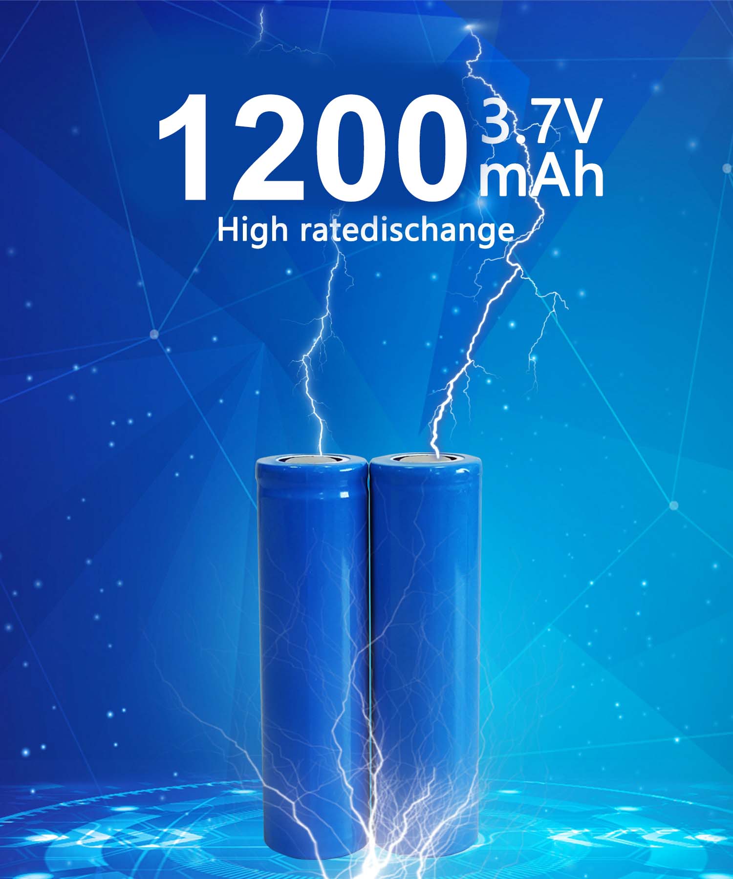 Batería de litio recargable 18650 3.7V y 1200mah para dispositivos digitales y Banco de energía