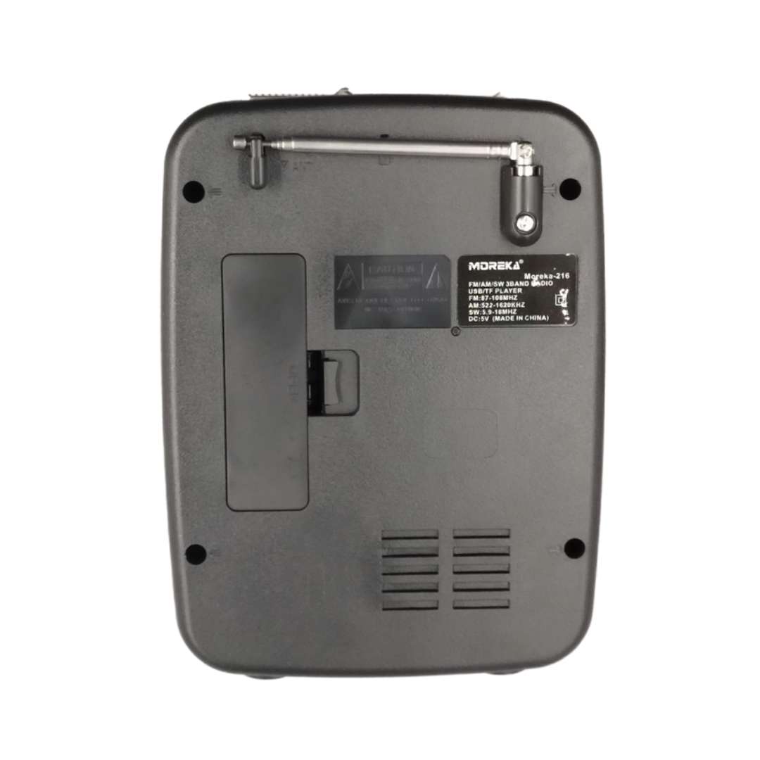 Bocina Radio FM - AM Moreka 216, Bluetooth, TF Card, Lampara, USB