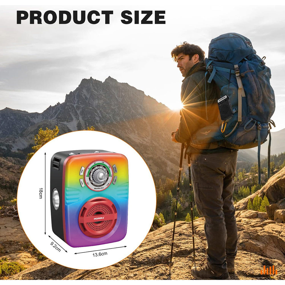 Radio Am Fm Sw Con Bluetooth Usb MicroSD Aux Recargable Moreka 217