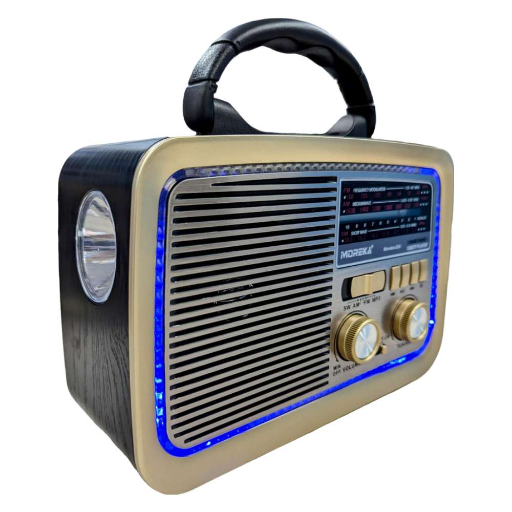 Bocina Radio FM - AM Moreka 224, Bluetooth, TF Card, Lampara, USB