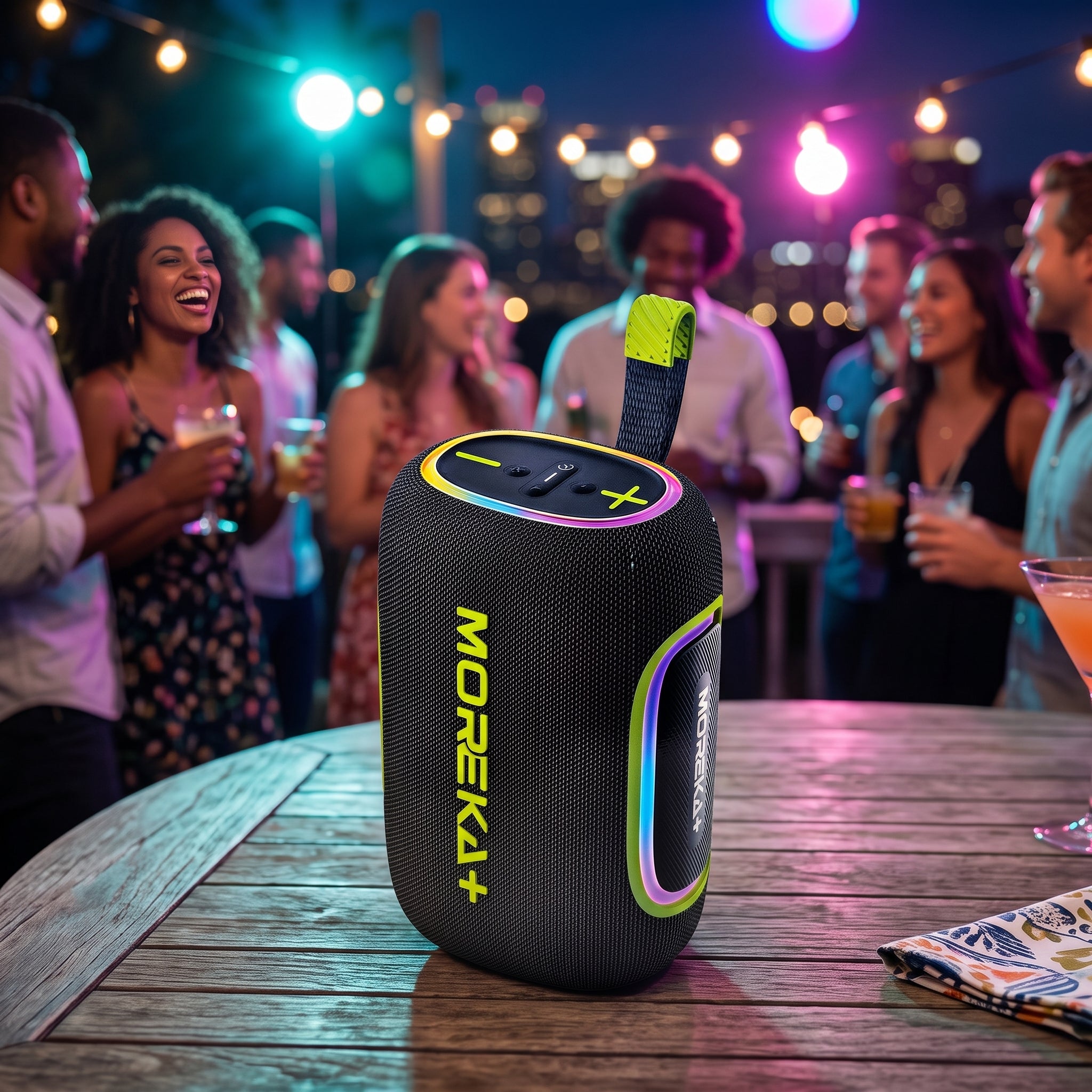 Bocina Moreka+ A22 65W 8800mAh Bluetooth, TF Card, Radio FM, USB Contra Agua IPX6
