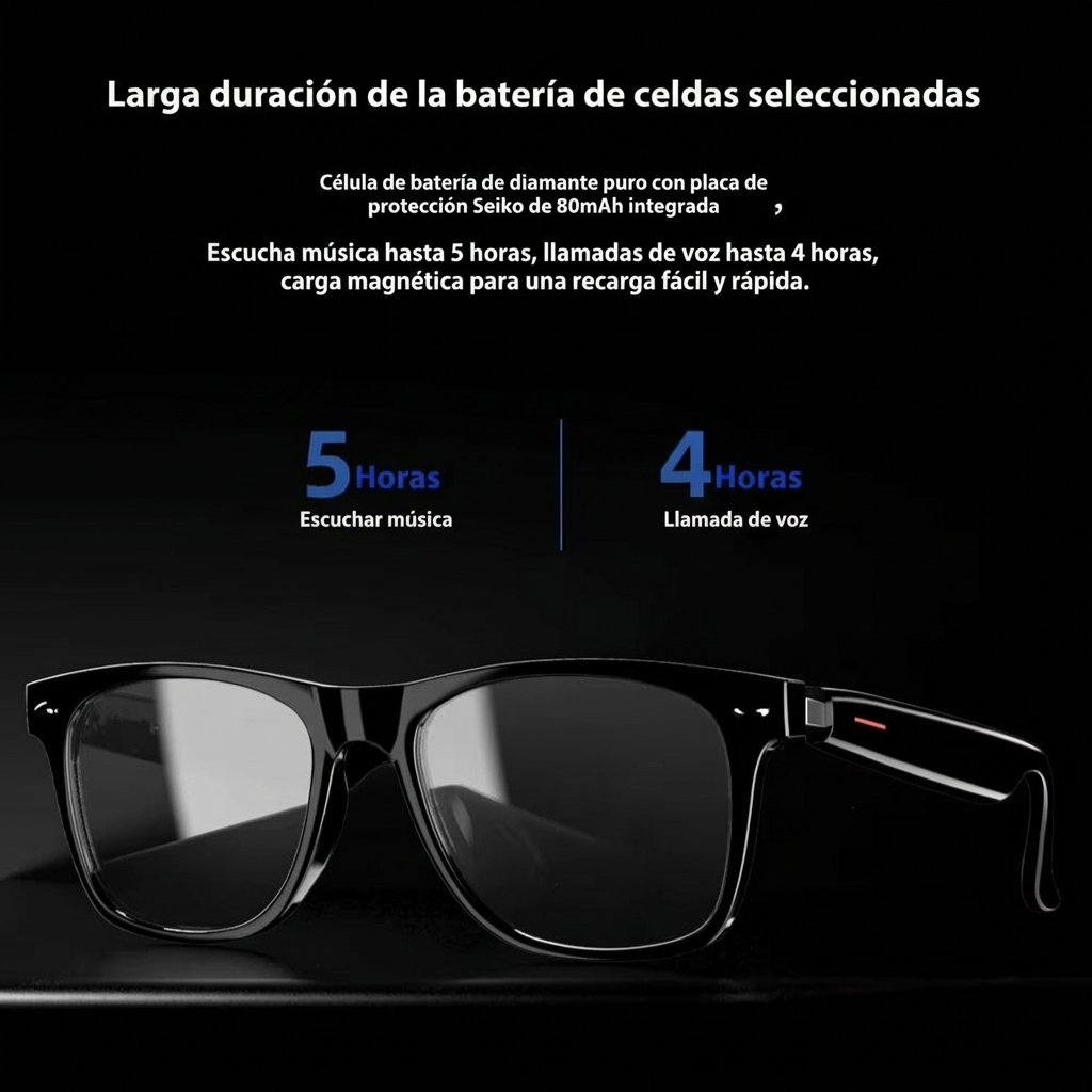 Lentes inteligentes traducción automática, asistente de Voz SIRI y Google, manos libres GS-08