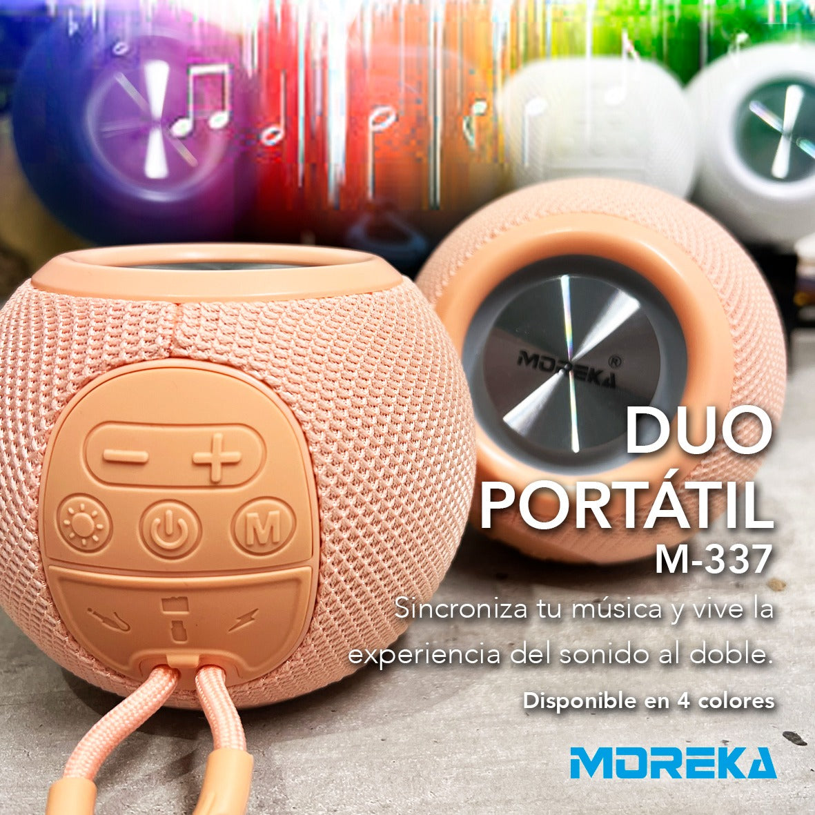 DUO Bocinas Moreka M-337, Bluetooth, TF Card, Radio FM, TWS