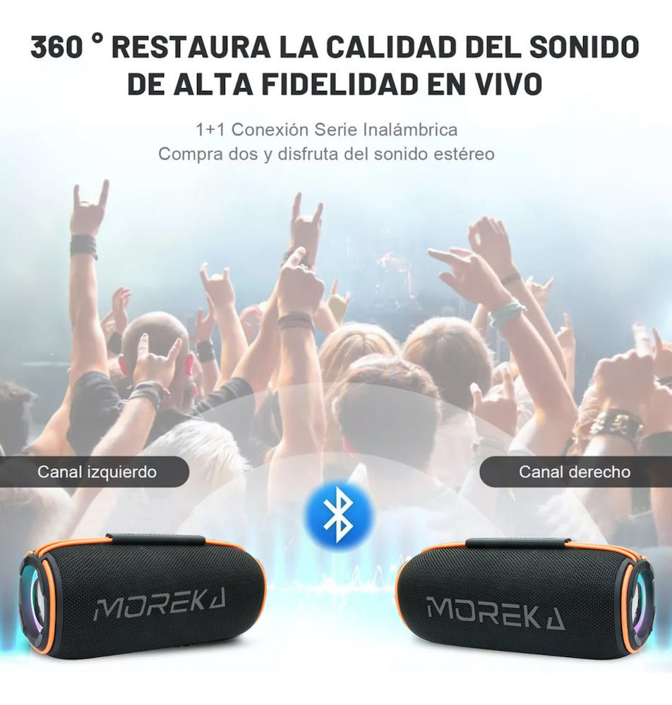 Bocina Bluetooth Moreka 368 20W IPX6, Radio FM, USB, Micro SD