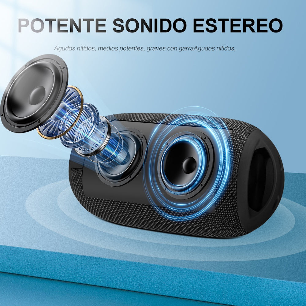 Bocina Bluetooth Moreka 371 TF Card Radio FM Resistente al agua