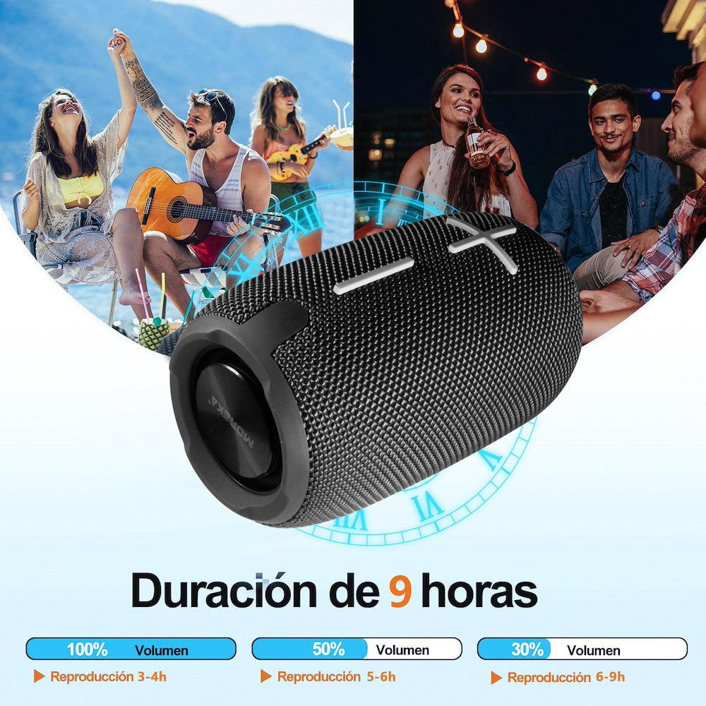 Bocina Bluetooth Moreka 371 TF Card Radio FM Resistente al agua