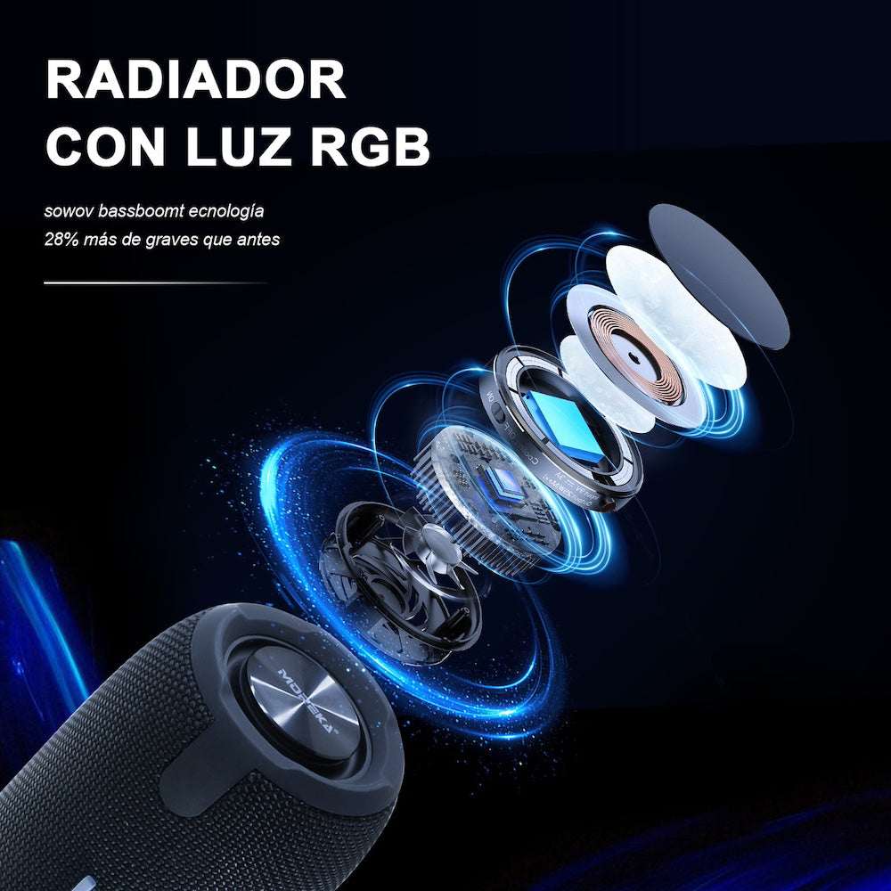 Bocina Bluetooth Moreka 371 TF Card Radio FM Resistente al agua