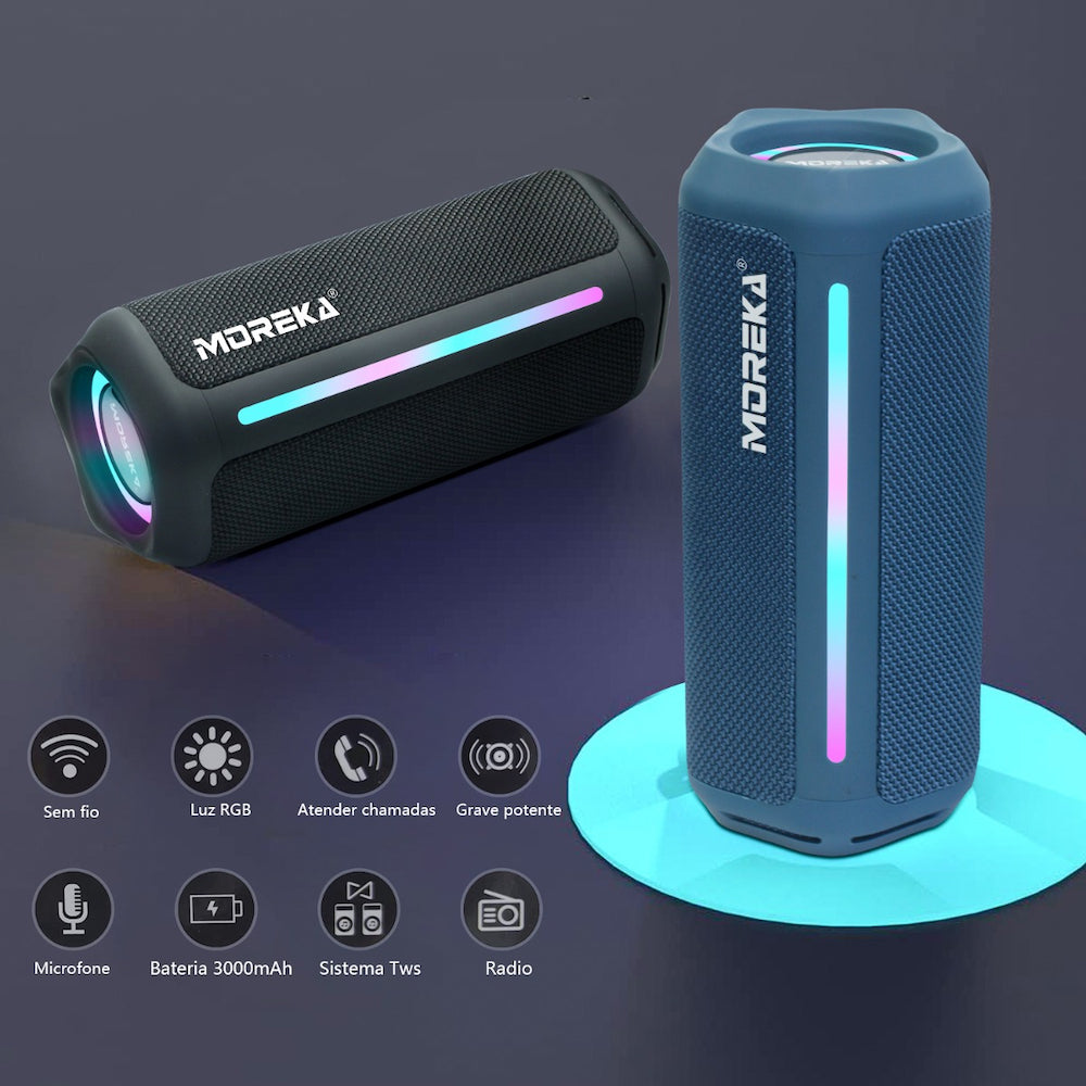 Bocina Bluetooth Moreka 375 Resistente al agua IPX6, Radio FM, USB, Micro SD