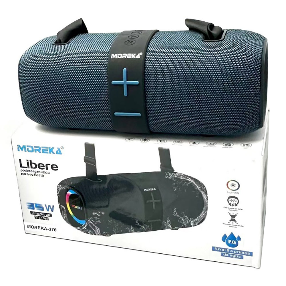 Bocina Bluetooth Moreka 376 Radio FM Resistente al agua 35W