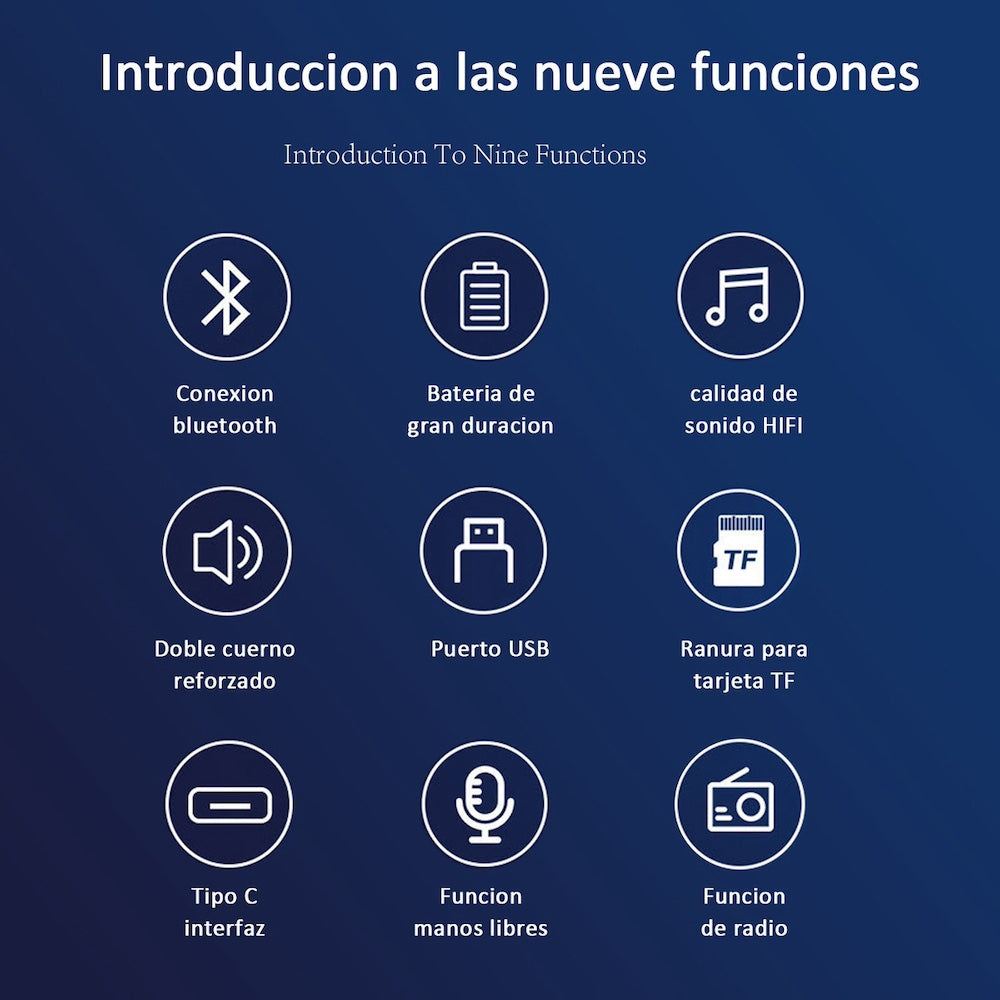 Bocina Bluetooth Moreka 383 RGB Radio FM Resistente al agua IPX6 8W