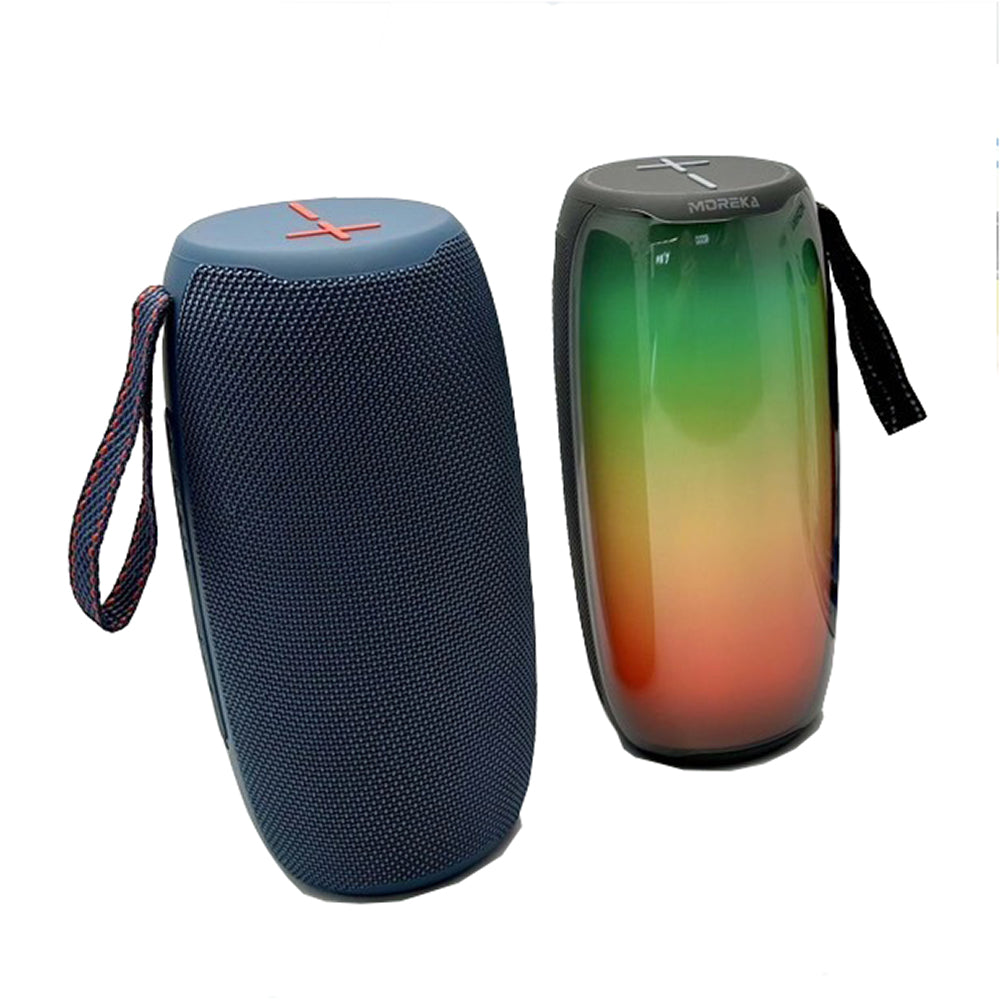 Bocina Bluetooth Moreka 384 RGB Radio FM Resistente al agua IPX6 16W