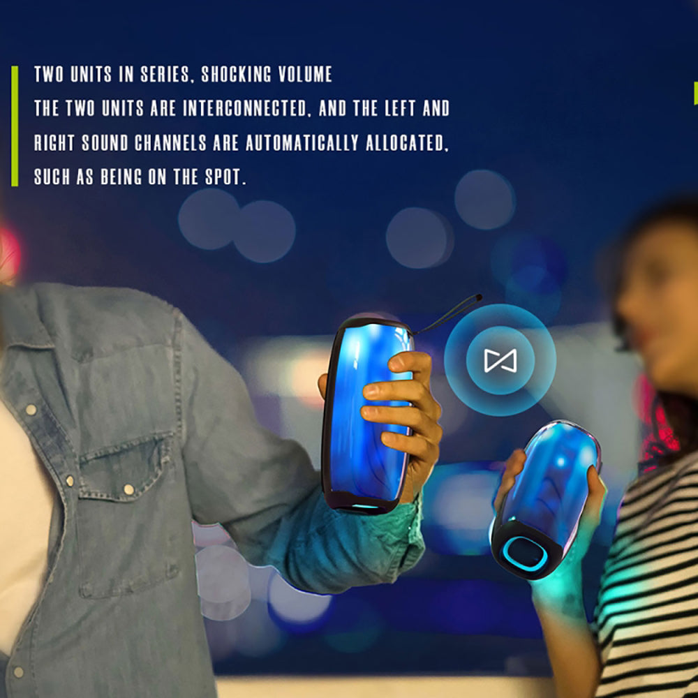 Bocina Bluetooth Moreka 384 RGB Radio FM Resistente al agua IPX6 16W