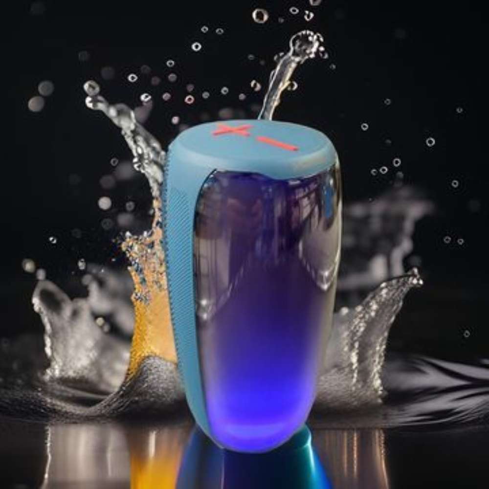 Bocina Bluetooth Moreka 384 RGB Radio FM Resistente al agua IPX6 16W