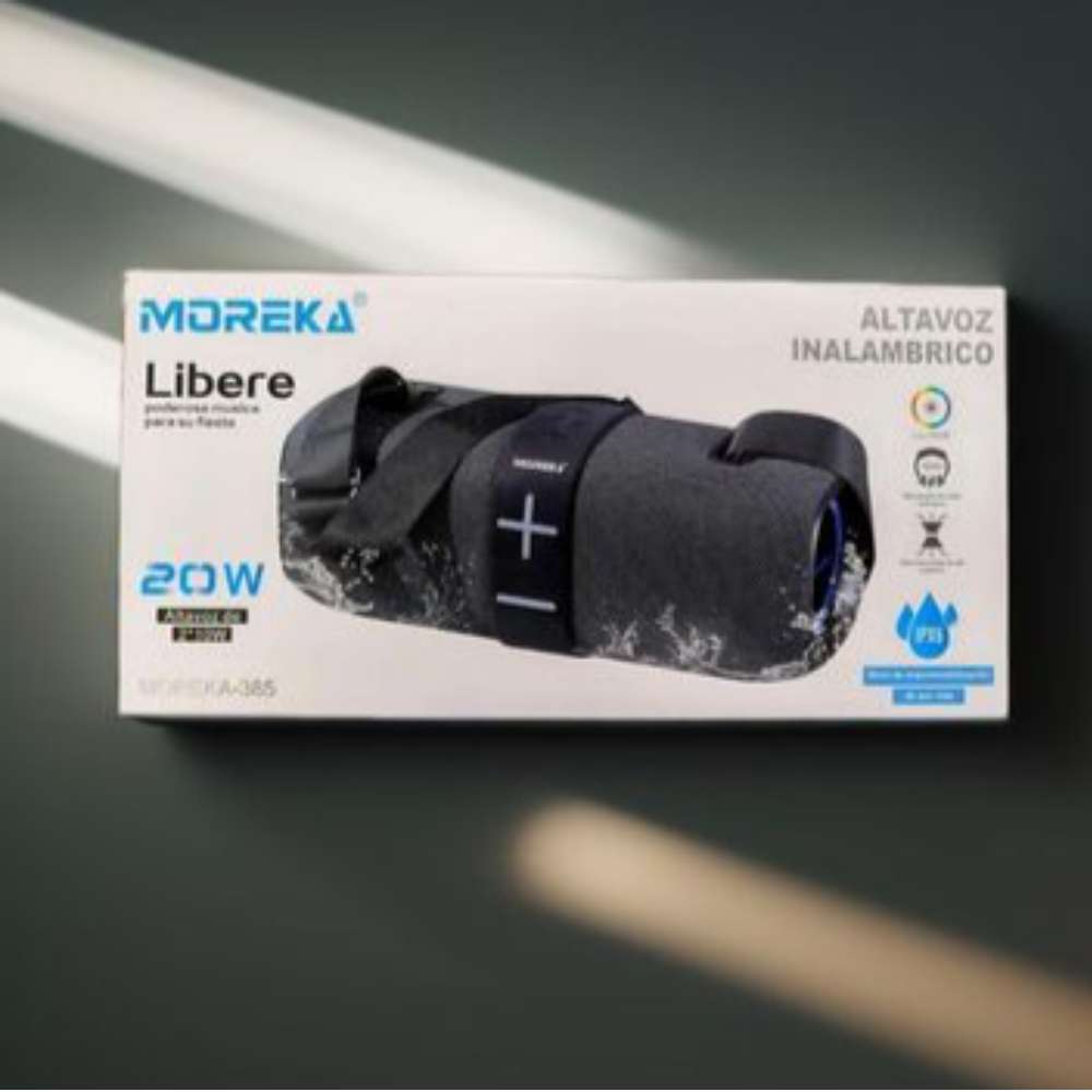Bocina Bluetooth Moreka 385 Radio FM Resistente al agua 20W