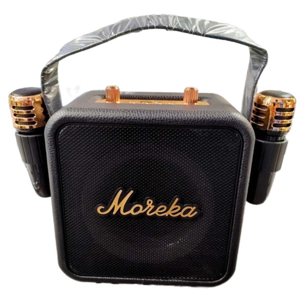 Bocina Karaoke Bluetooth  FM dual microfonos RGB Moreka 392+