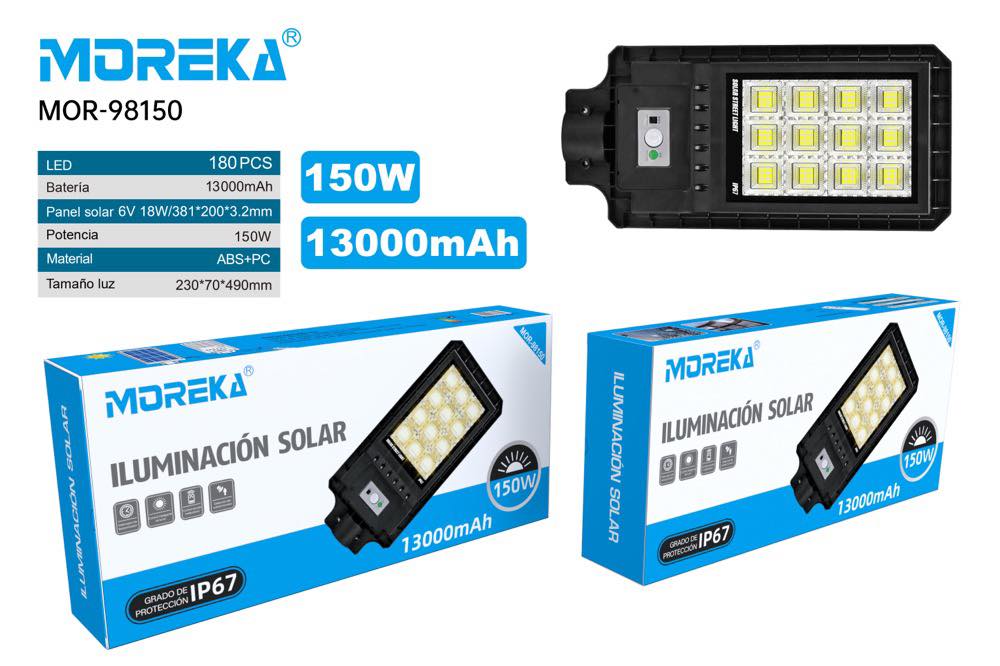 Luminaria Suburbana Alumbrado Publico Solar 200W con Sensor Movimiento GD-99200