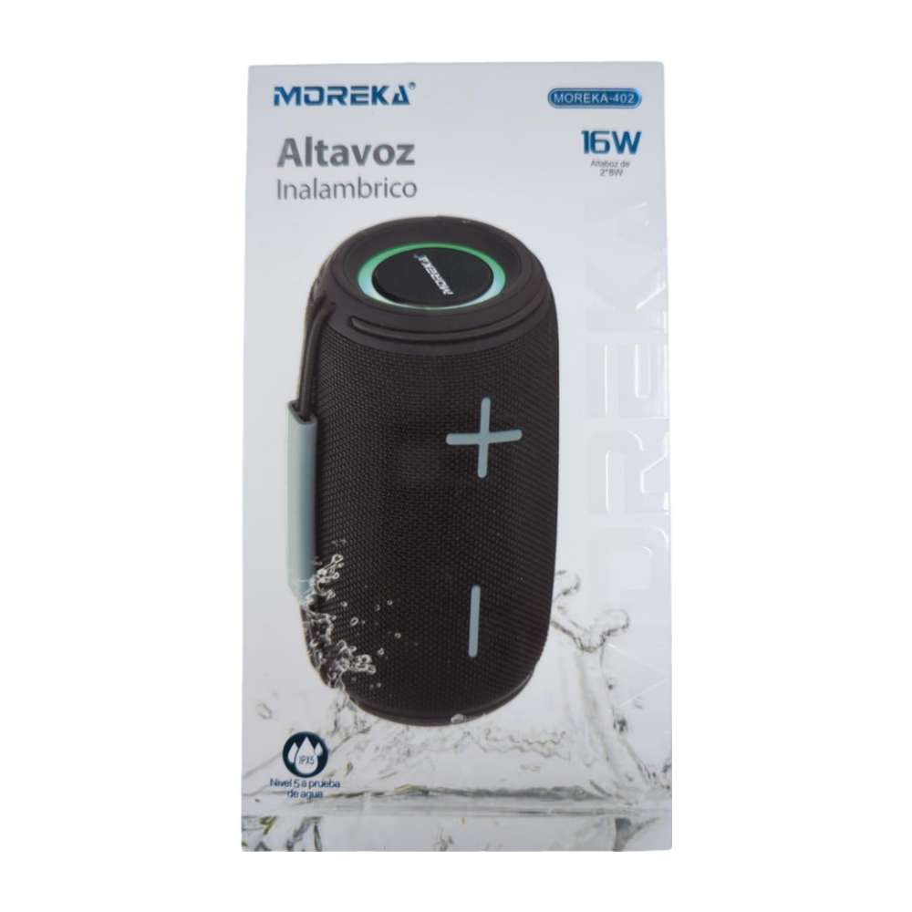 Bocina Moreka 402 16W, Bluetooth, TF Card, Radio FM, USB Contra Agua IPX6