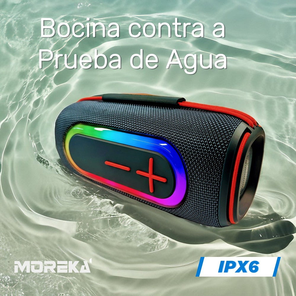 Bocina Moreka 411 20W, Bluetooth, TF Card, Radio FM, USB Contra Agua IPX6