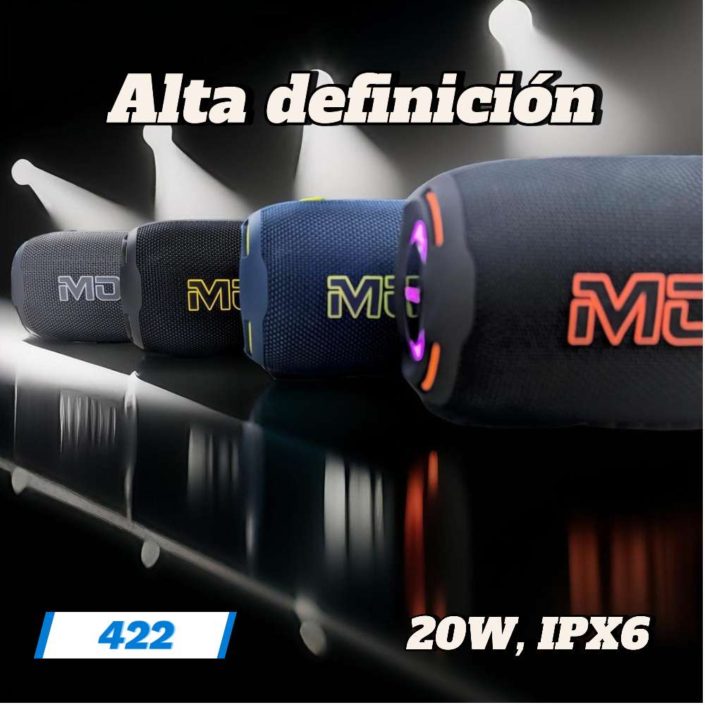 Bocina Moreka 422 20W 3600mAh 5-6 hrs de bateria Bluetooth, Contra Agua IPX6