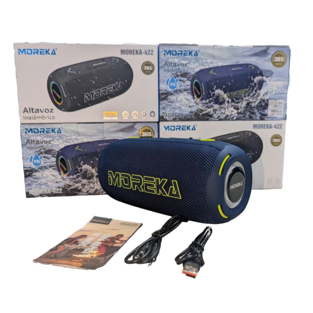 Bocina Moreka 422 20W 3600mAh 5-6 hrs de bateria Bluetooth, Contra Agua IPX6