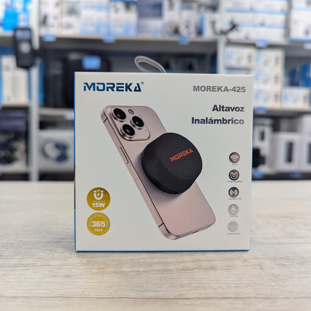 Bocina Moreka 425 6W 600mAh 6-8 hrs de bateria Bluetooth Magnetica MagSafe IPX6