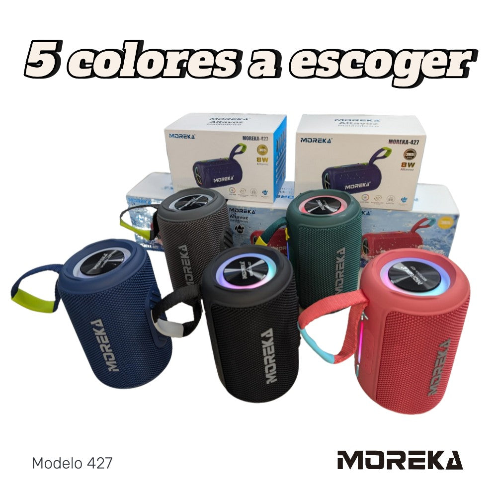 Bocina Bluetooth Moreka 427 8W 1200mAh TF Card Radio FM Resistente al agua IPX6