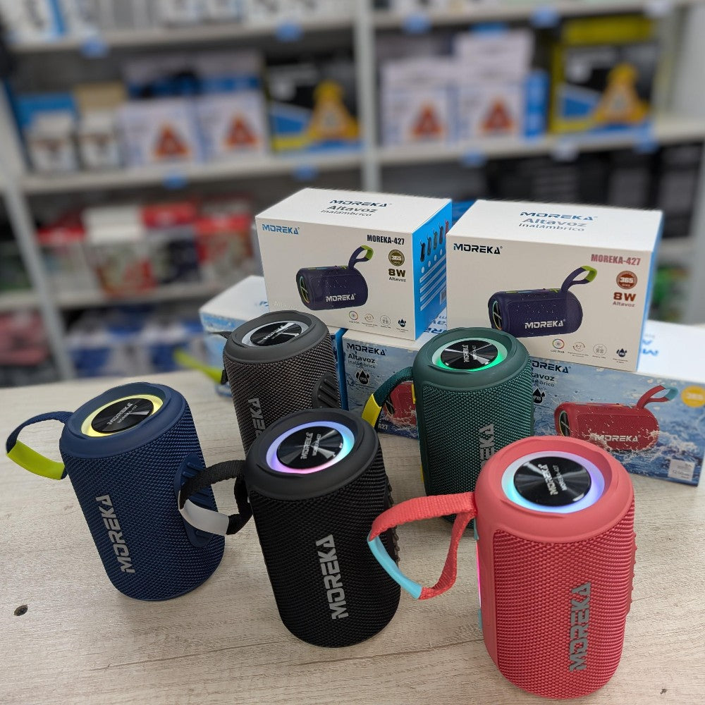 Bocina Bluetooth Moreka 427 8W 1200mAh TF Card Radio FM Resistente al agua IPX6