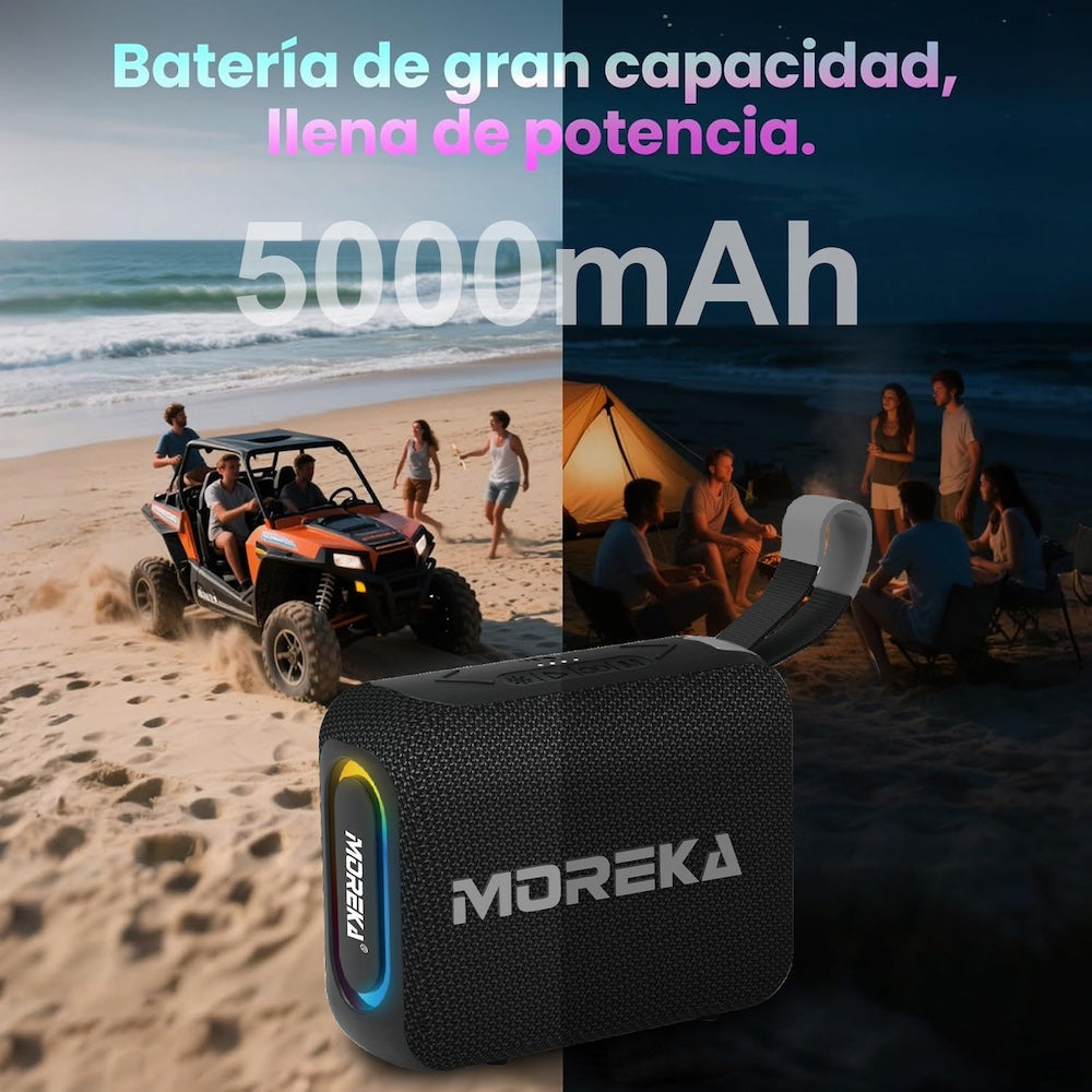 Bocina Power Bank Moreka 428 10W 5000mAh cables tipo IP y C hasta 25 Horas