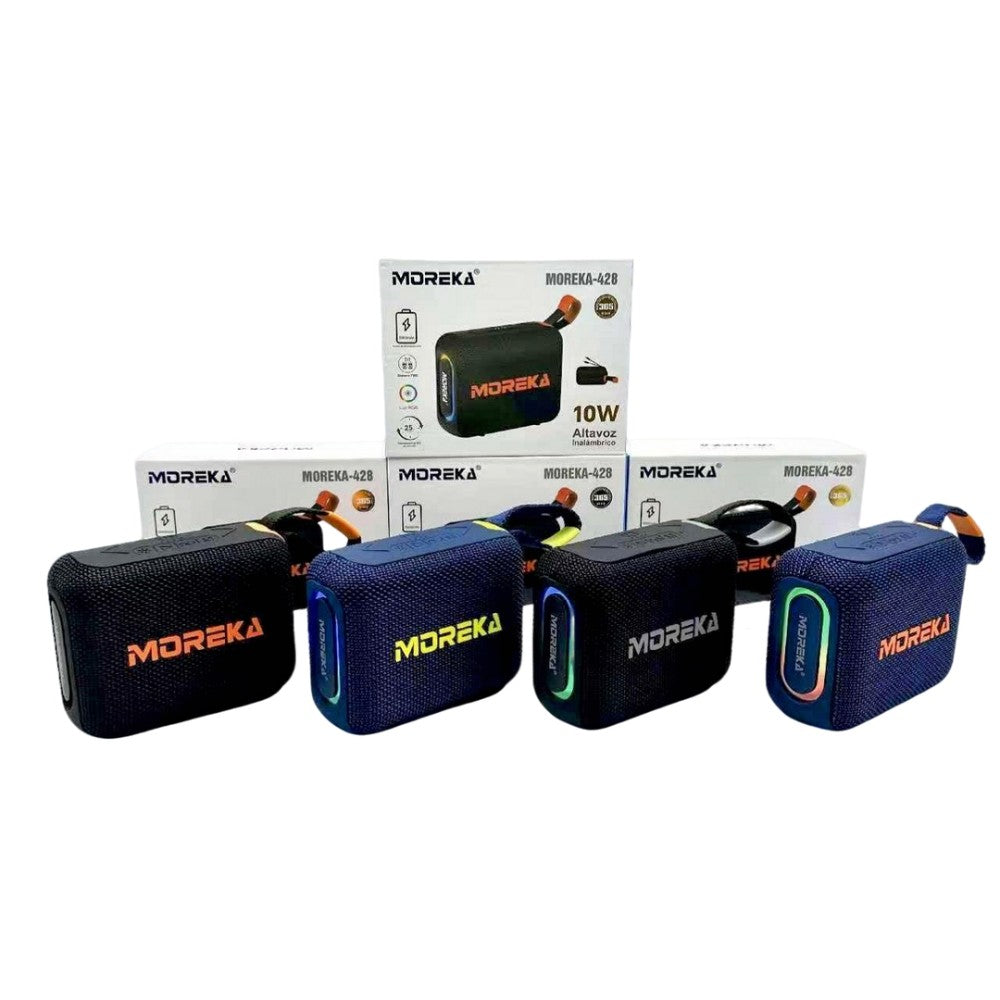 Bocina Power Bank Moreka 428 10W 5000mAh cables tipo IP y C hasta 25 Horas