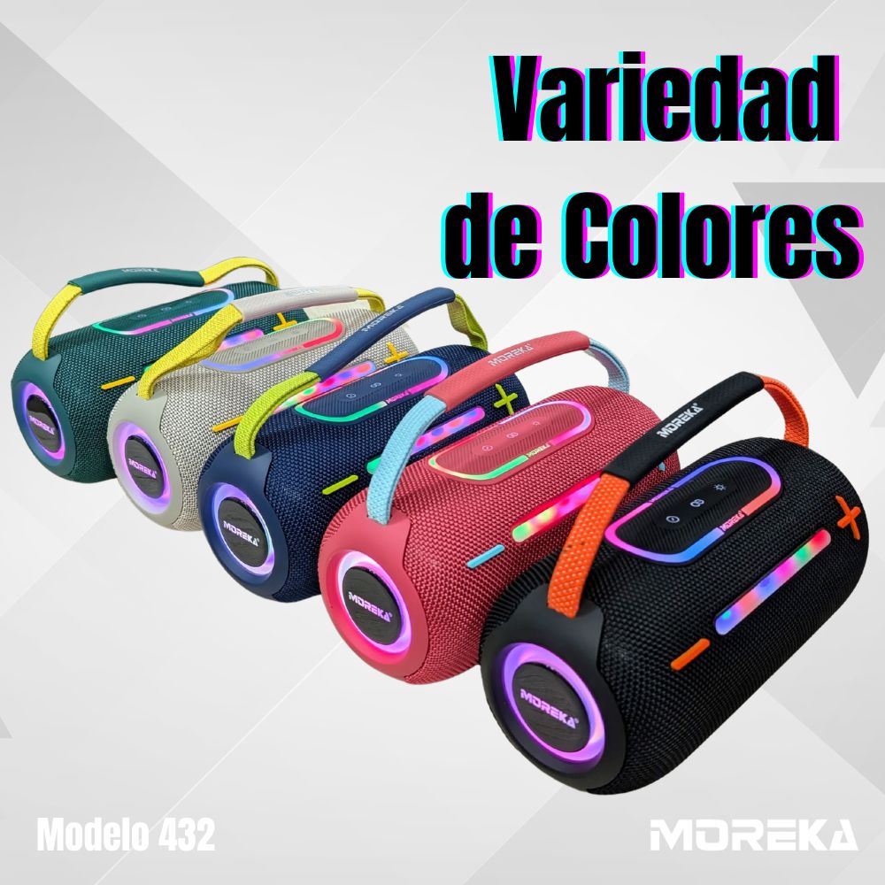 Bocina Moreka 432 25W 3600mAh 4-5 hrs de bateria Bluetooth RGB IPX6