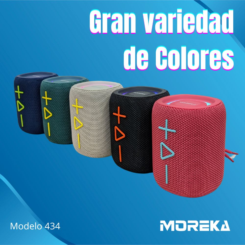 Bocina Moreka 434 10W 1500mAh 3-4 hrs de bateria Bluetooth RGB IPX6