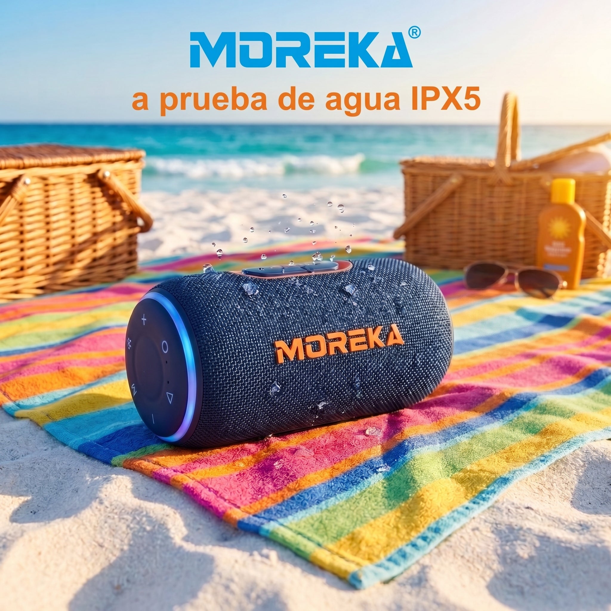 Bocina Inalámbrica Portátil Moreka-445 IPX5 25W Bluetooth 5.4