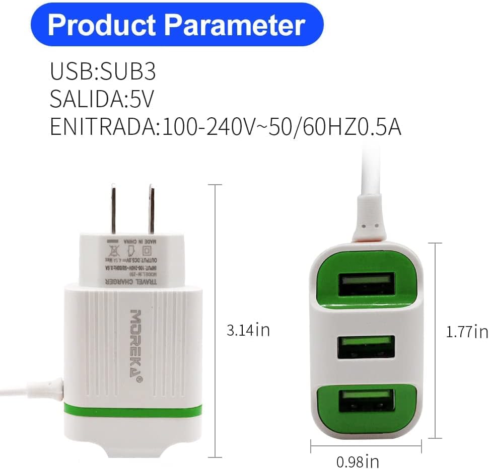 Cargador Moreka M-200, Cable Tipo V8