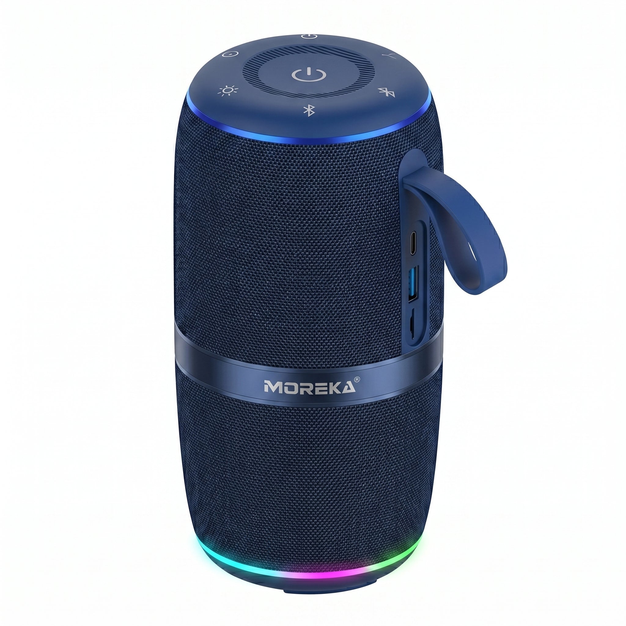 Bocina A60 80W TWS Portátil  Impermeable IPX6 Batería 10800 mAh  Luz RGB y Conexión USB