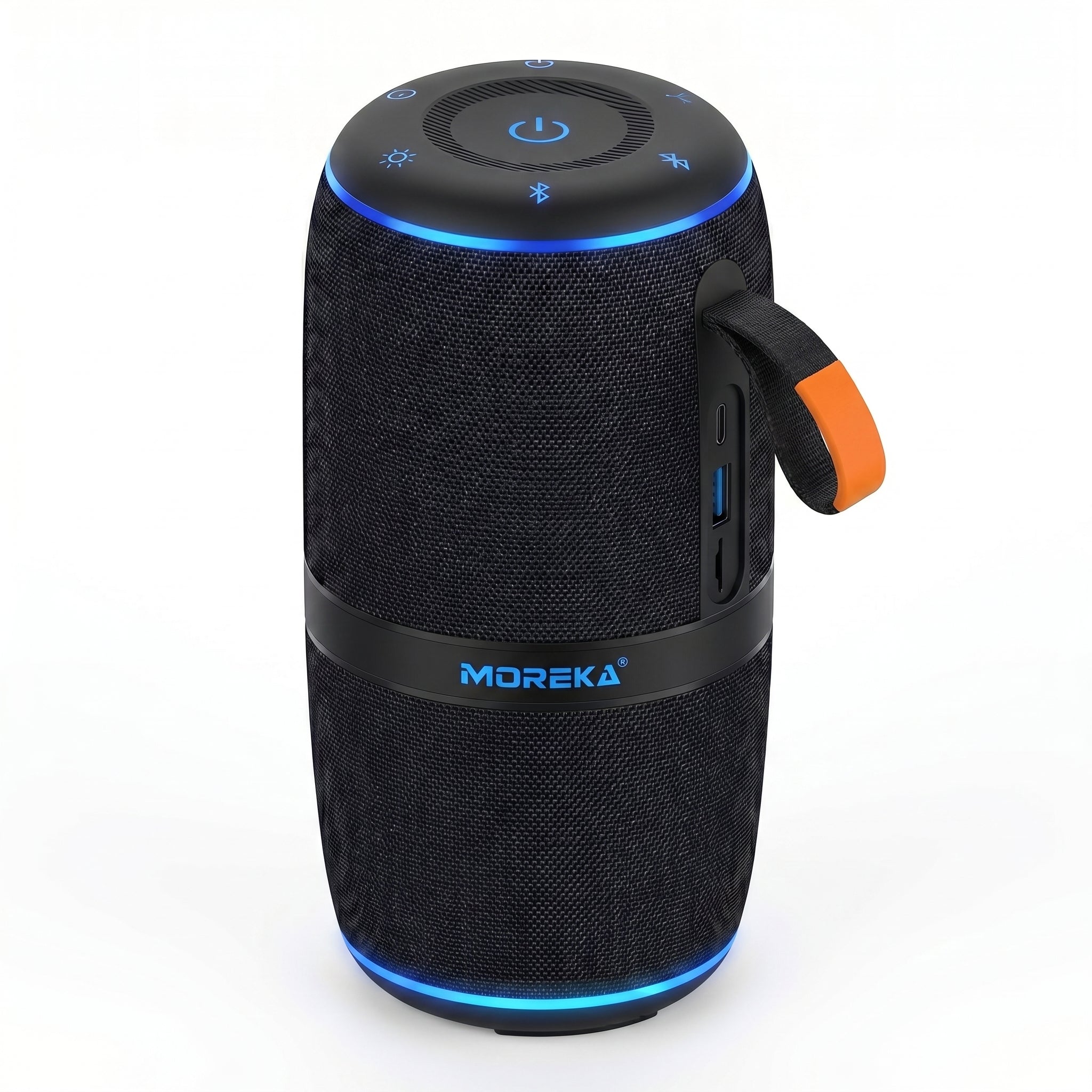 Bocina A60 80W TWS Portátil  Impermeable IPX6 Batería 10800 mAh  Luz RGB y Conexión USB