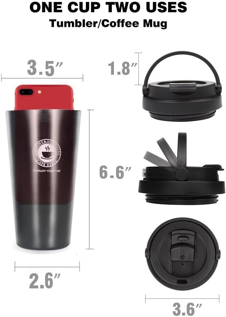 Taza de viaje de acero inoxidable con tapa a prueba de fugas 17 oz CB-004