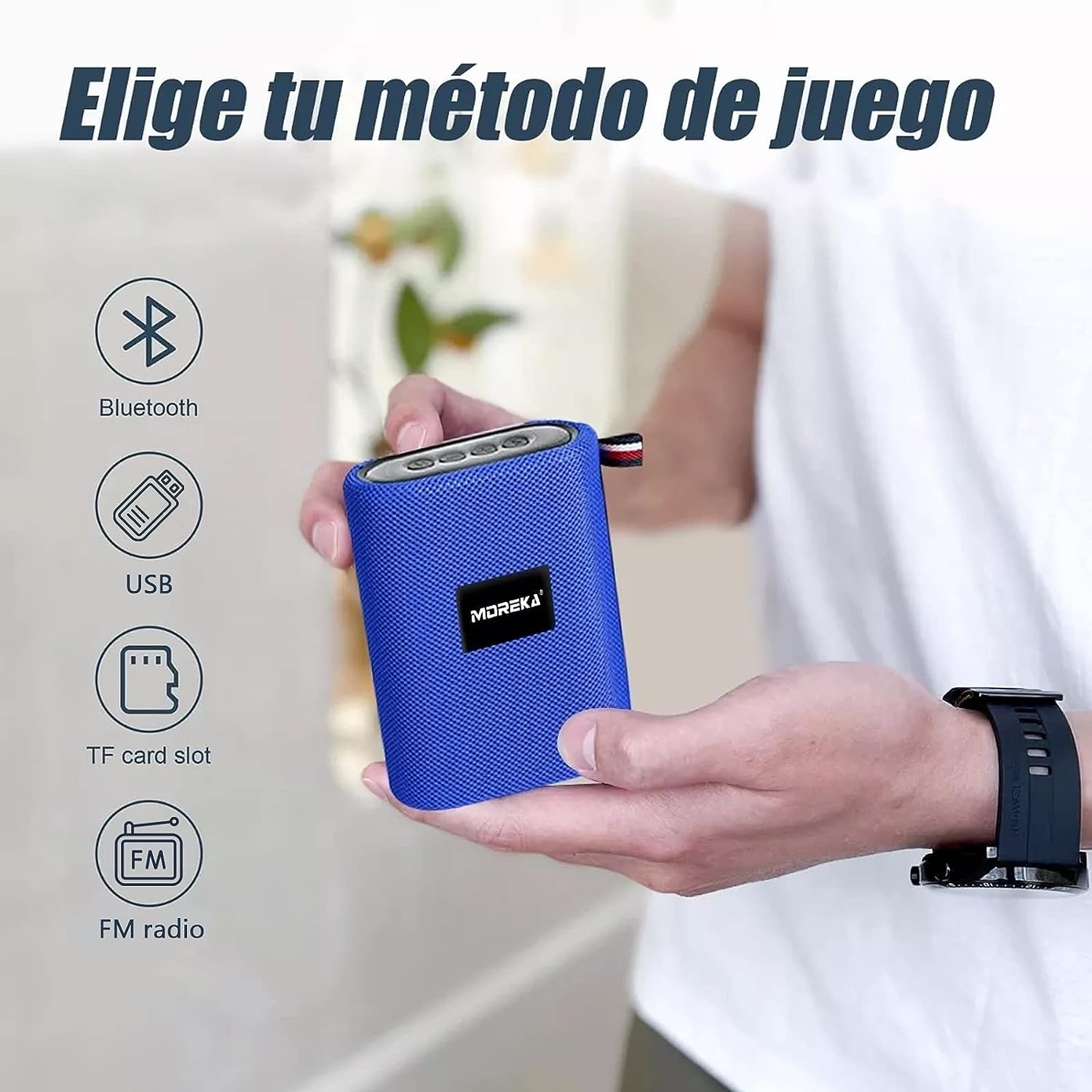 Bocina Moreka T35, Bluetooth, TF Card, Radio FM, USB.