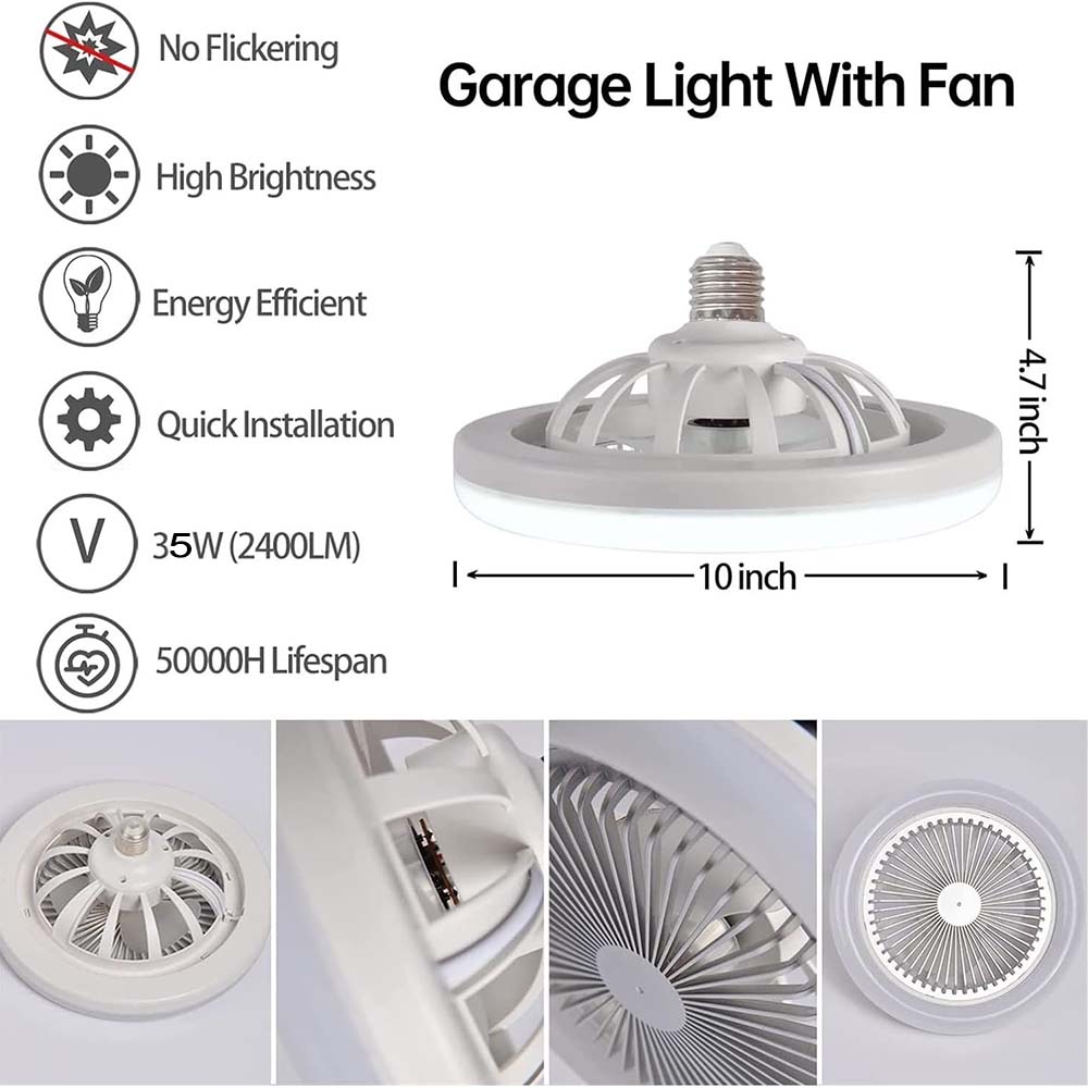 Ventilador De Techo Con Lámpara Led Foco 28w Silencioso FS-137