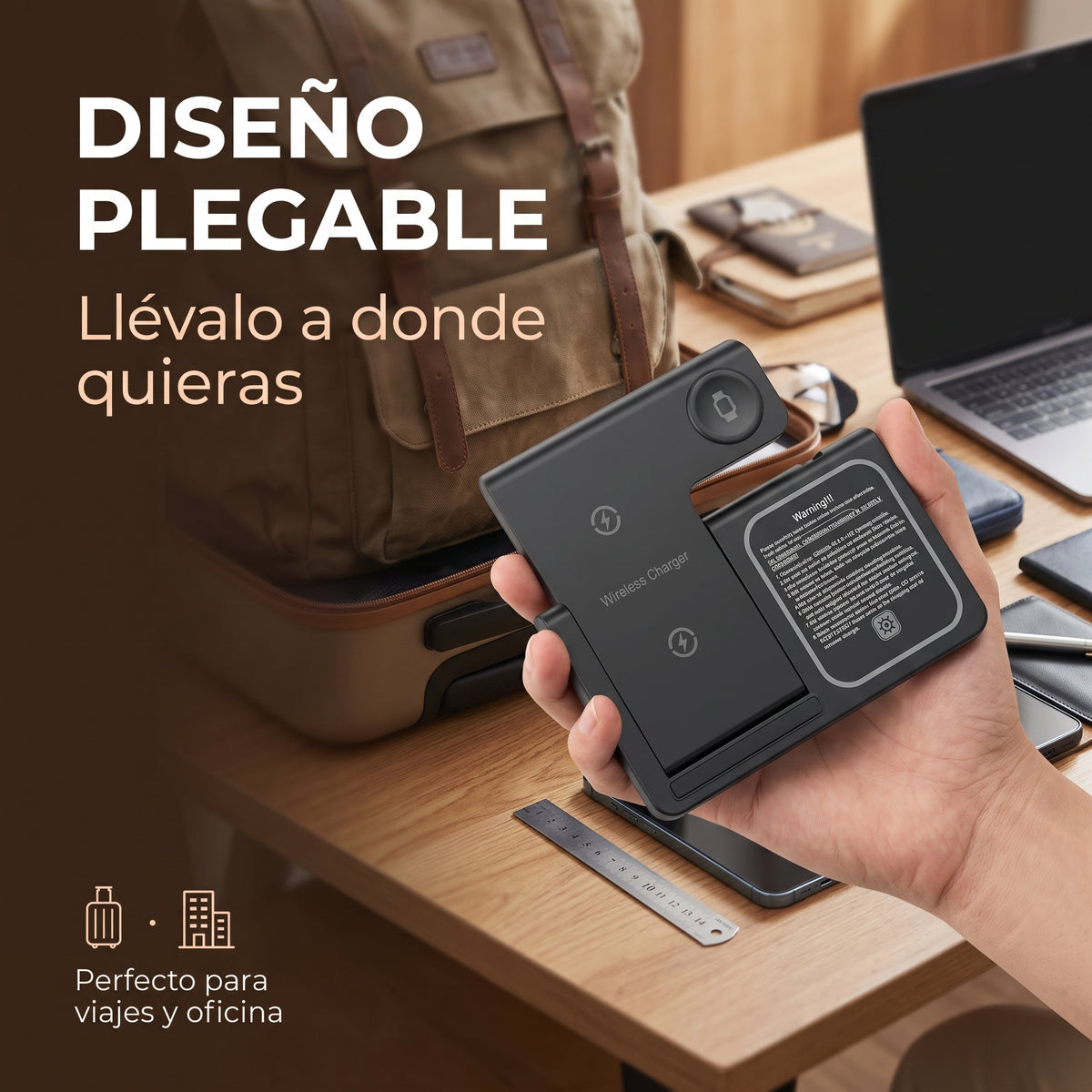 Estación de Carga 3 en 1 Yisen X455 para Smartphone Audifonos y SmartWatch