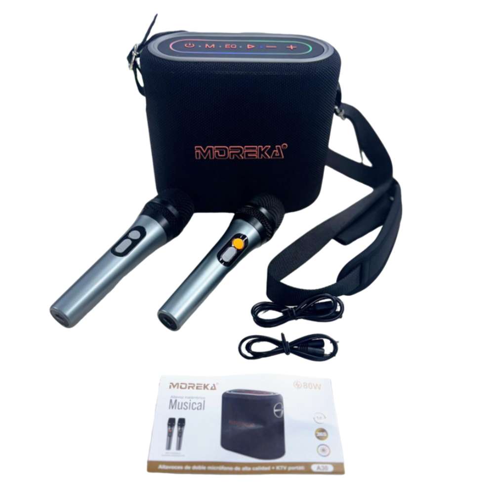 Bocina Moreka A30 80W 6000mAh 6 hrs de bateria Bluetooth, Contra Agua IPX5