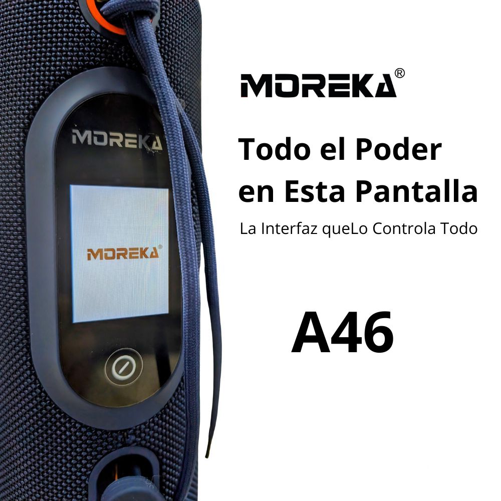 Bocina Moreka A46 Pantalla Táctil LCD multifunción 30W 3600mAh 10hrs de bateria IPX6