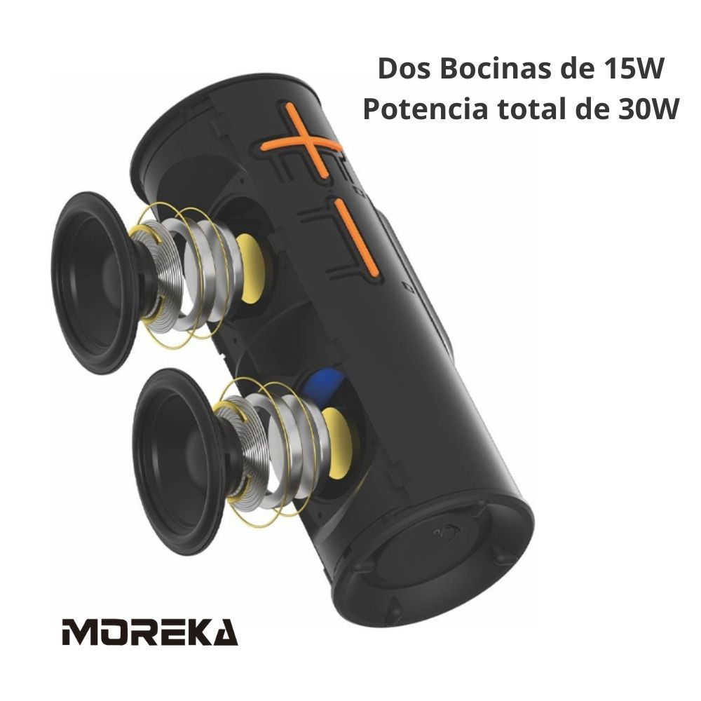 Bocina Moreka A46 Pantalla Táctil LCD multifunción 30W 3600mAh 10hrs de bateria IPX6