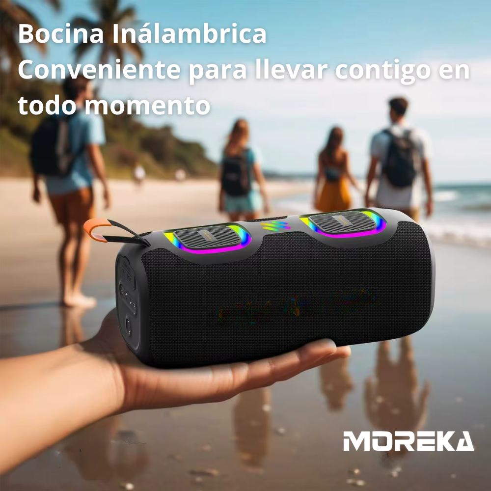 Bocina Moreka A48 50W 25W+25W 4000mAh 6hrs de bateria Bluetooth IPX6