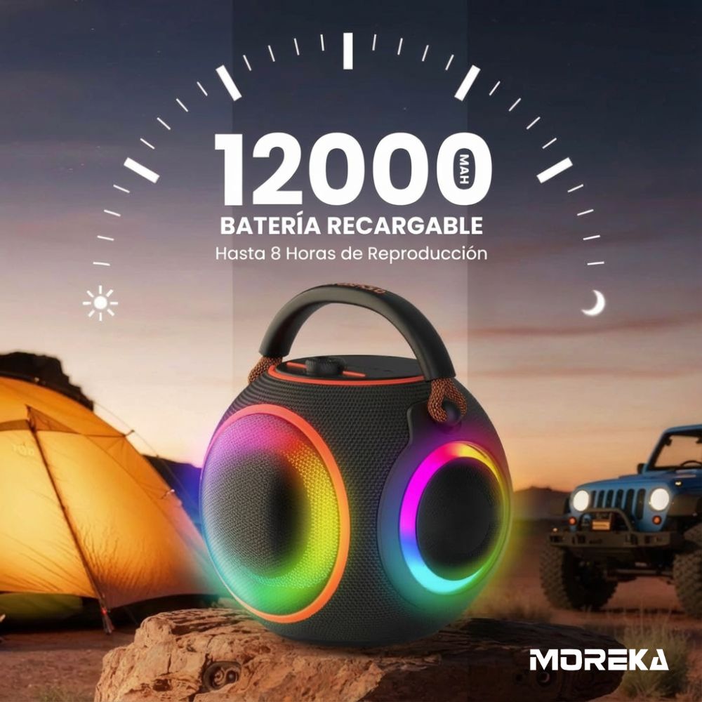 Bocina Moreka A56 120W 80W+40W 12000mAh 13 hrs de bateria Bluetooth IPX6