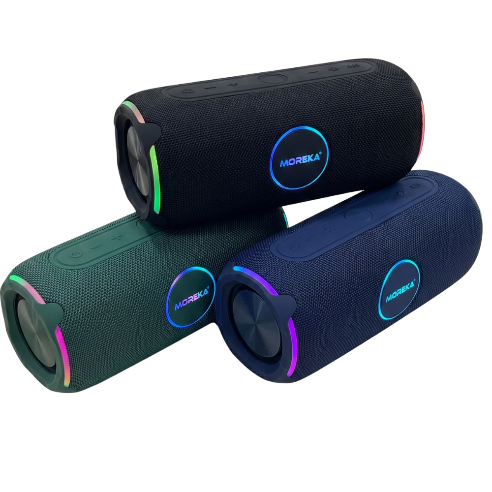 Bocina Moreka A62 50W IPX5 Resistente al Agua con Graves Extra y TWS Estéreo
