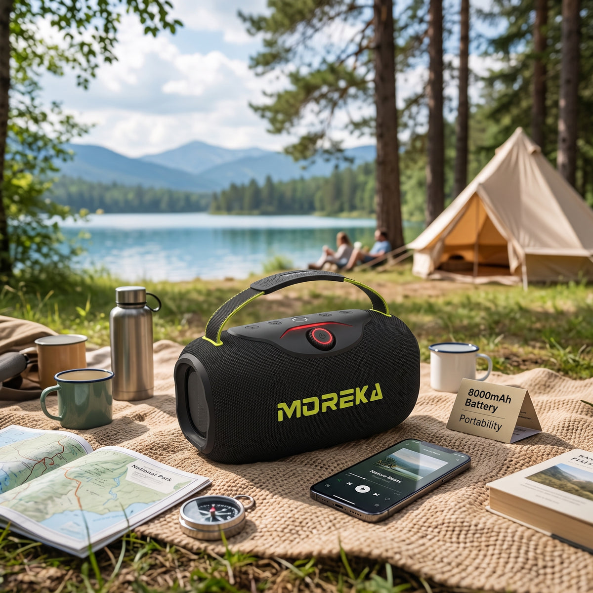 Bocina Inalámbrica Moreka A64 60W Bluetooth 5.3 Batería 8000mAh Luz RGB