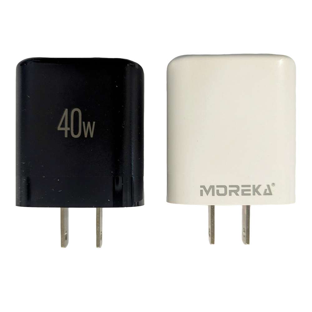 Cargador 40W Moreka AC111 2 puertos PD20W y QC 3.0 20W Cable C-IP 1M