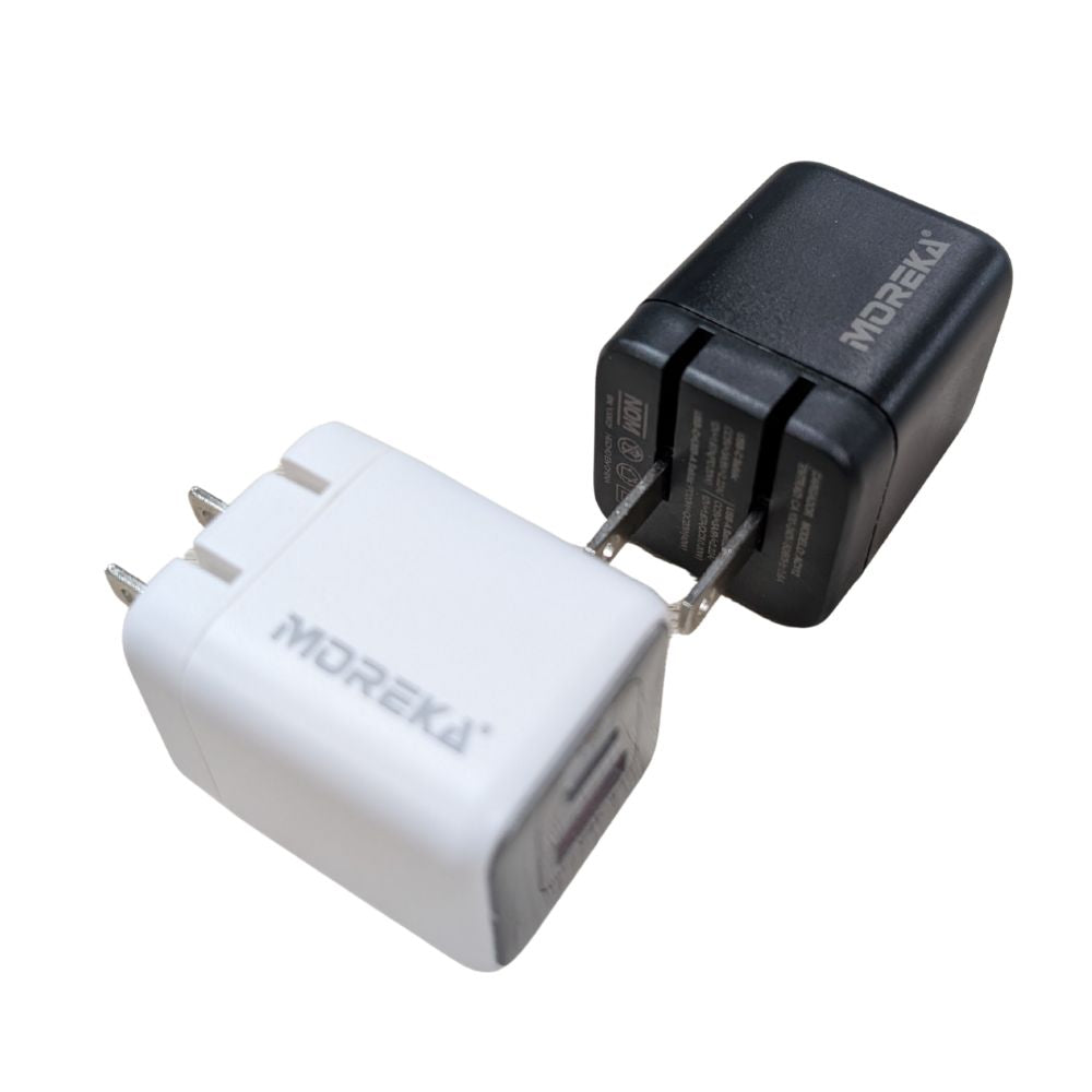 Cargador 40W 5V- 3A puertos PD20W & QC3.0 20W Clavija plegable Moreka  AC112